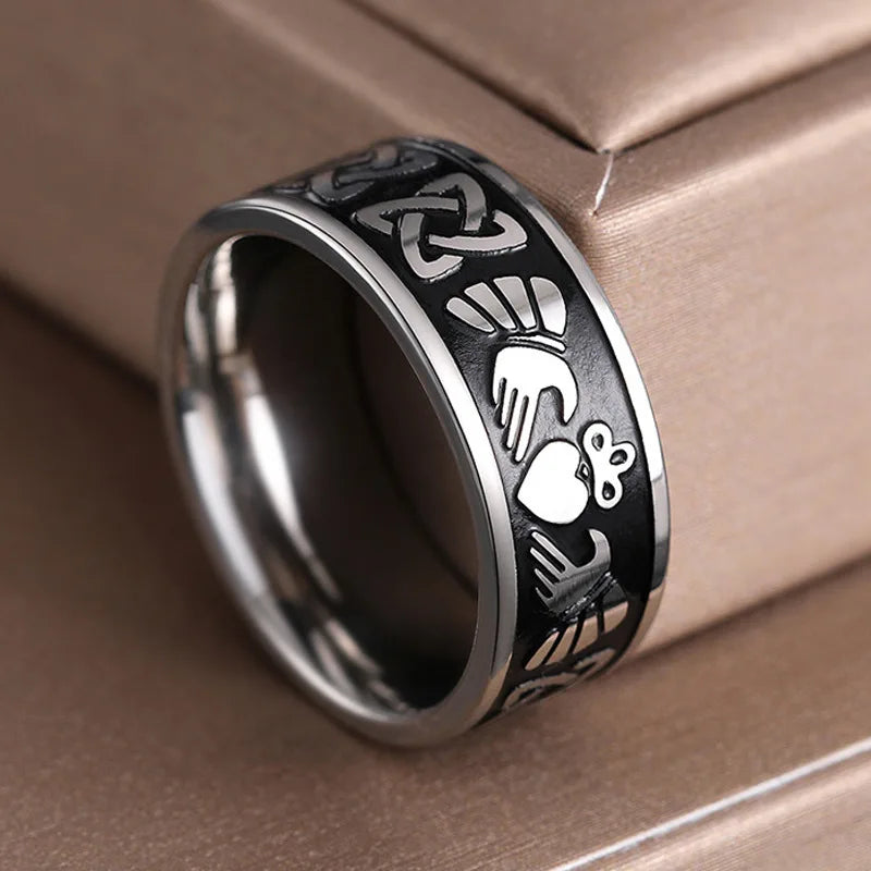 Claddagh Hand Holding Heart Crown Ring