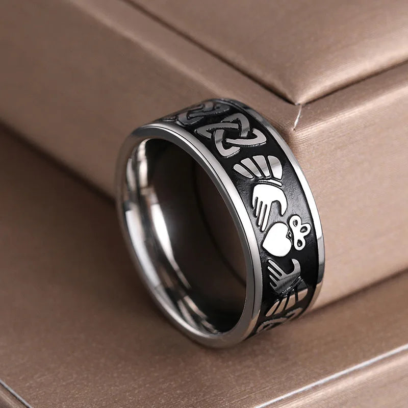 Claddagh Hand Holding Heart Crown Ring