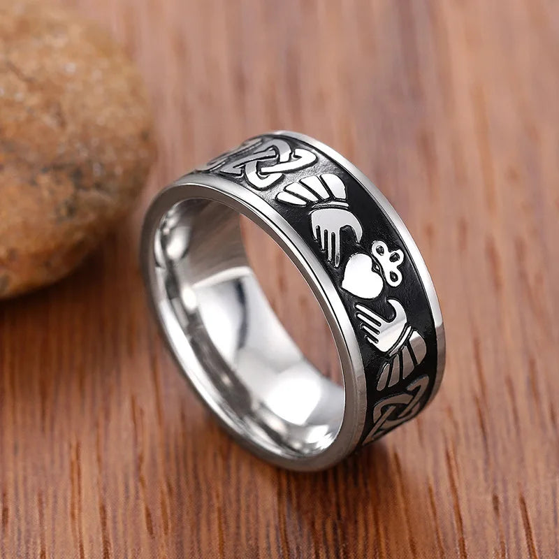 Claddagh Hand Holding Heart Crown Ring