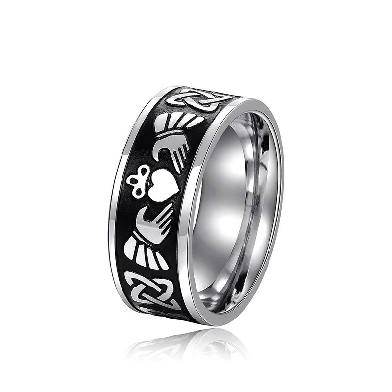 Claddagh Hand Holding Heart Crown Ring