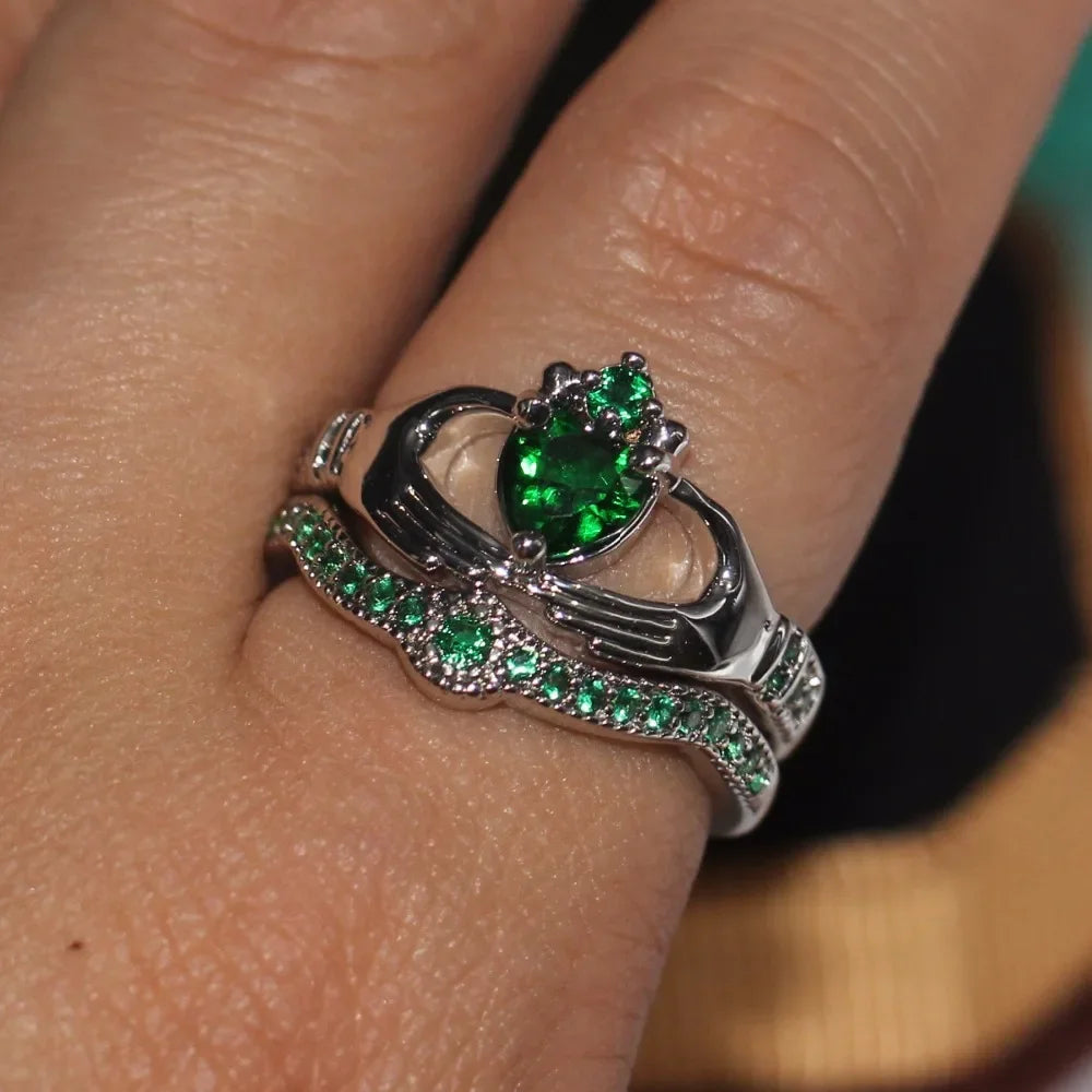 Emerald Claddagh Ring