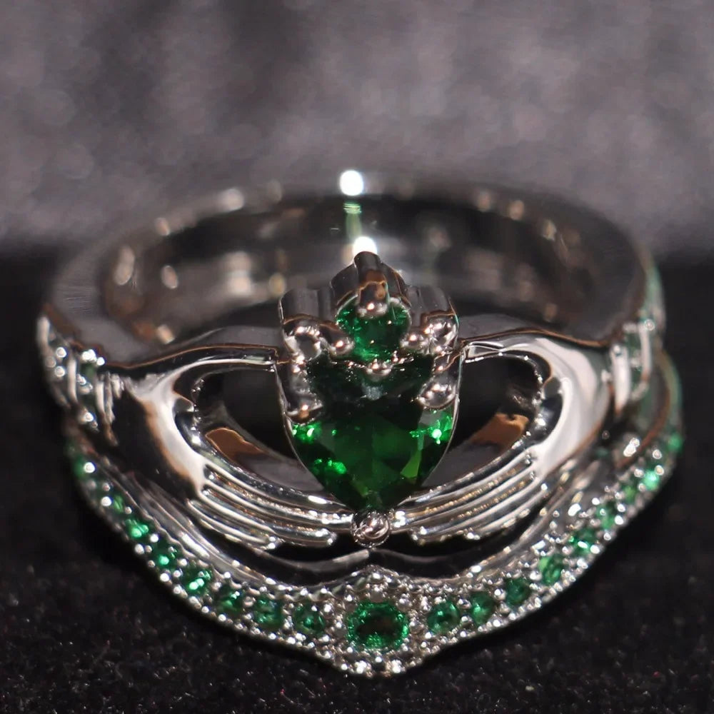 Emerald Claddagh Ring