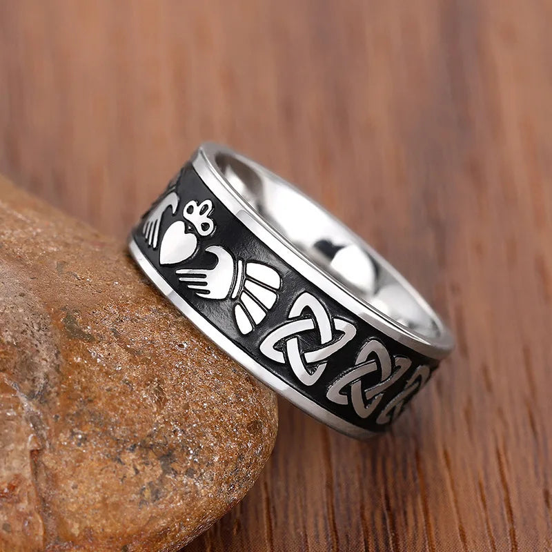 Claddagh Hand Holding Heart Crown Ring