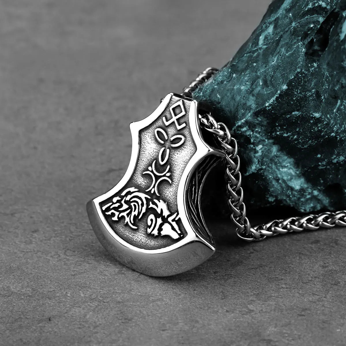 Viking Axe & Odin’s Wolf Pendant