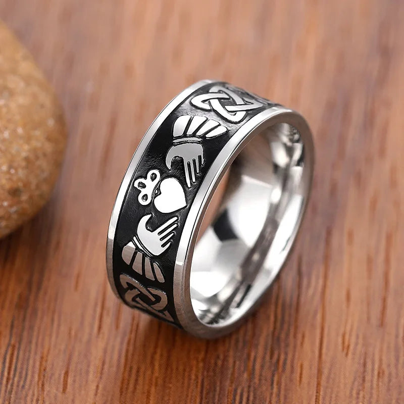 Claddagh Hand Holding Heart Crown Ring