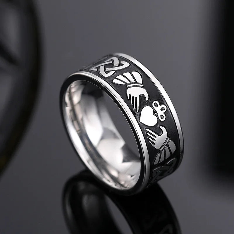 Claddagh Hand Holding Heart Crown Ring