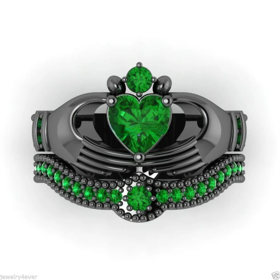 Emerald Claddagh Ring
