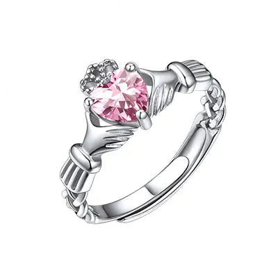 Birthstone Claddagh Ring Adjustable